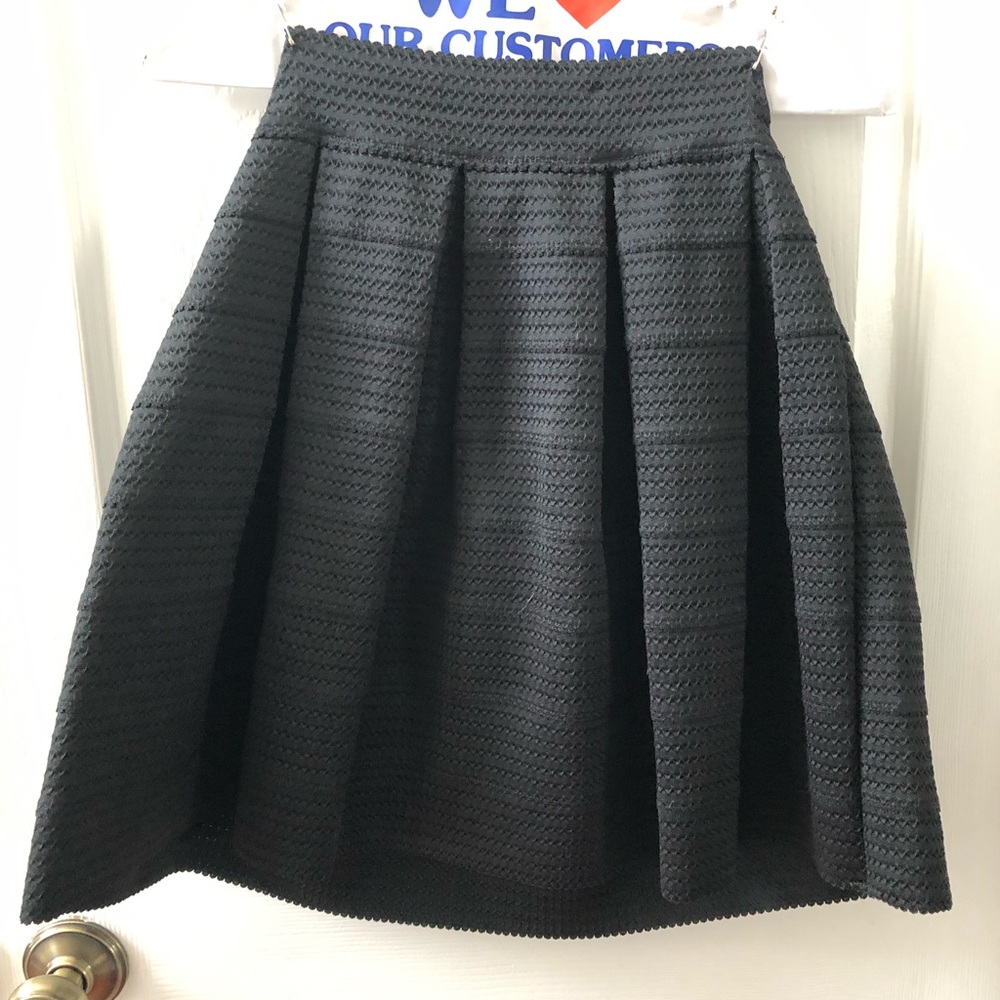 Black Pleated Mini Skirt